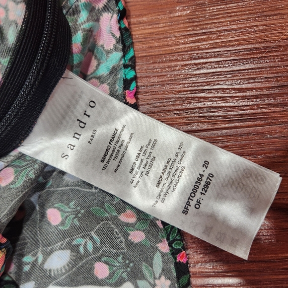 Sandro Ivea Silk Floral Elephant Bird Print Top Blouse - Picture 9 of 10